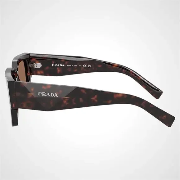 New PRADA Sunglasses Brown Root Tortoise Rectangle Square Mens